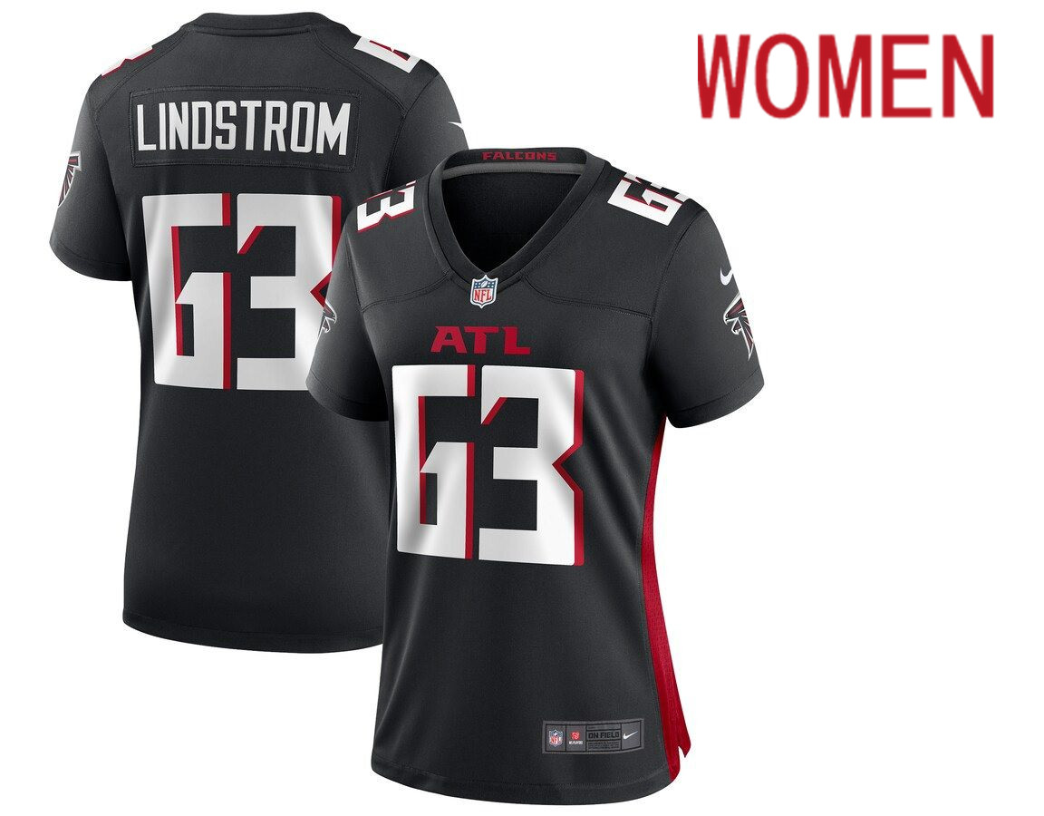 Women Atlanta Falcons 63 Chris Lindstrom Nike Black Game NFL Jersey